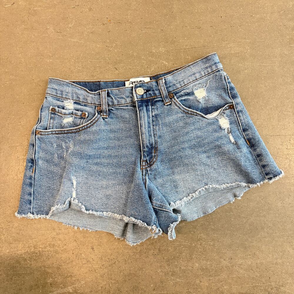 Vintage Light Blue Distressed Jean Shorts